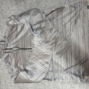 Hawke & Co Gray Striped Lightweight Shirt Jacket